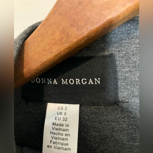 NWT, Donna Morgan, fit and flare, mini, sleeveless, charcoal gray, size 2 - Picture 4 of 5
